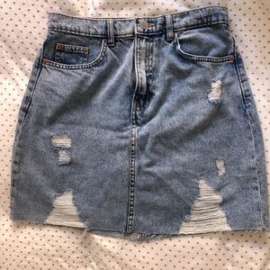 High waisted denim mini skirt, worn once